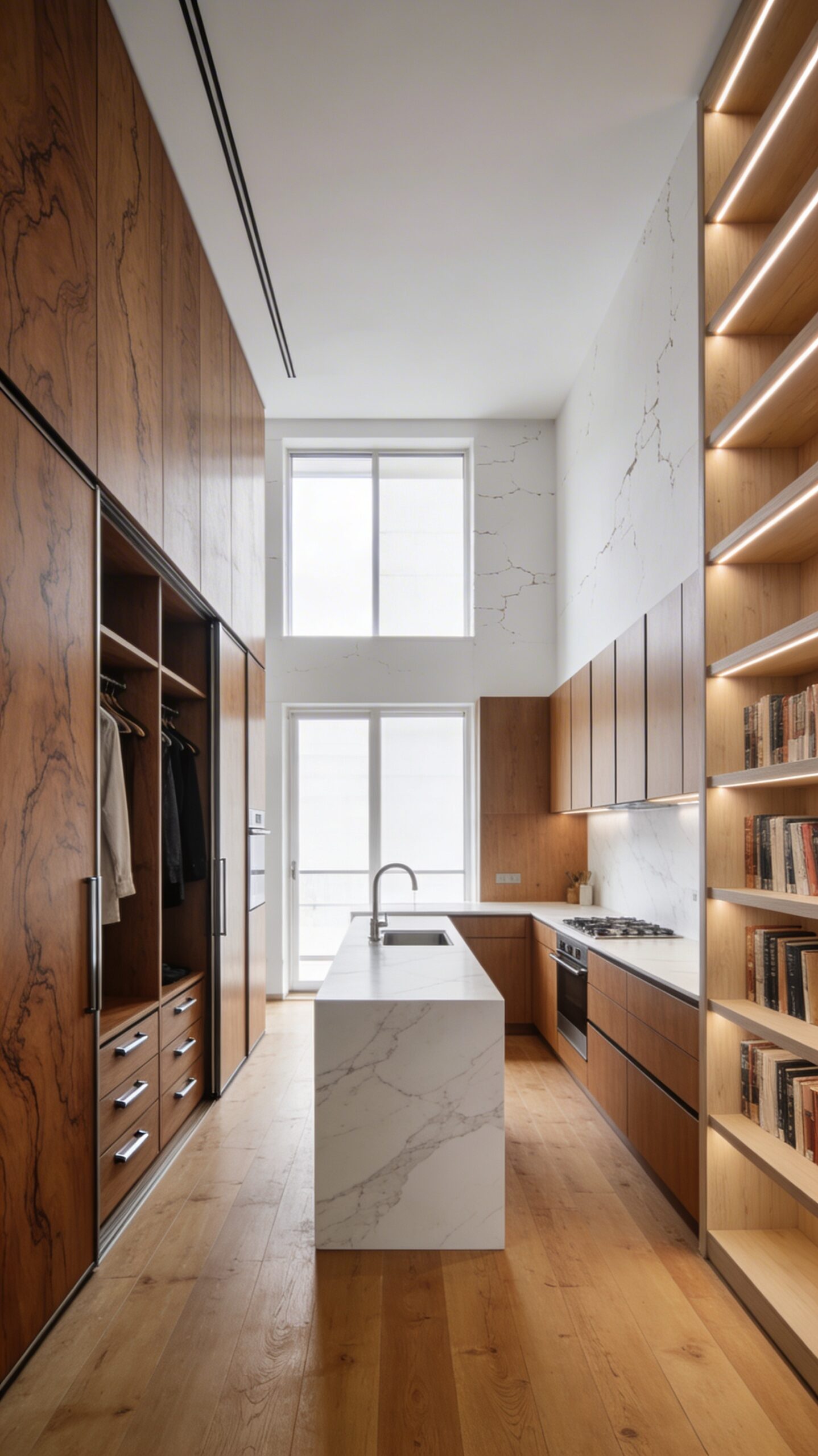 Dressing bibliothèque bois sur mesure