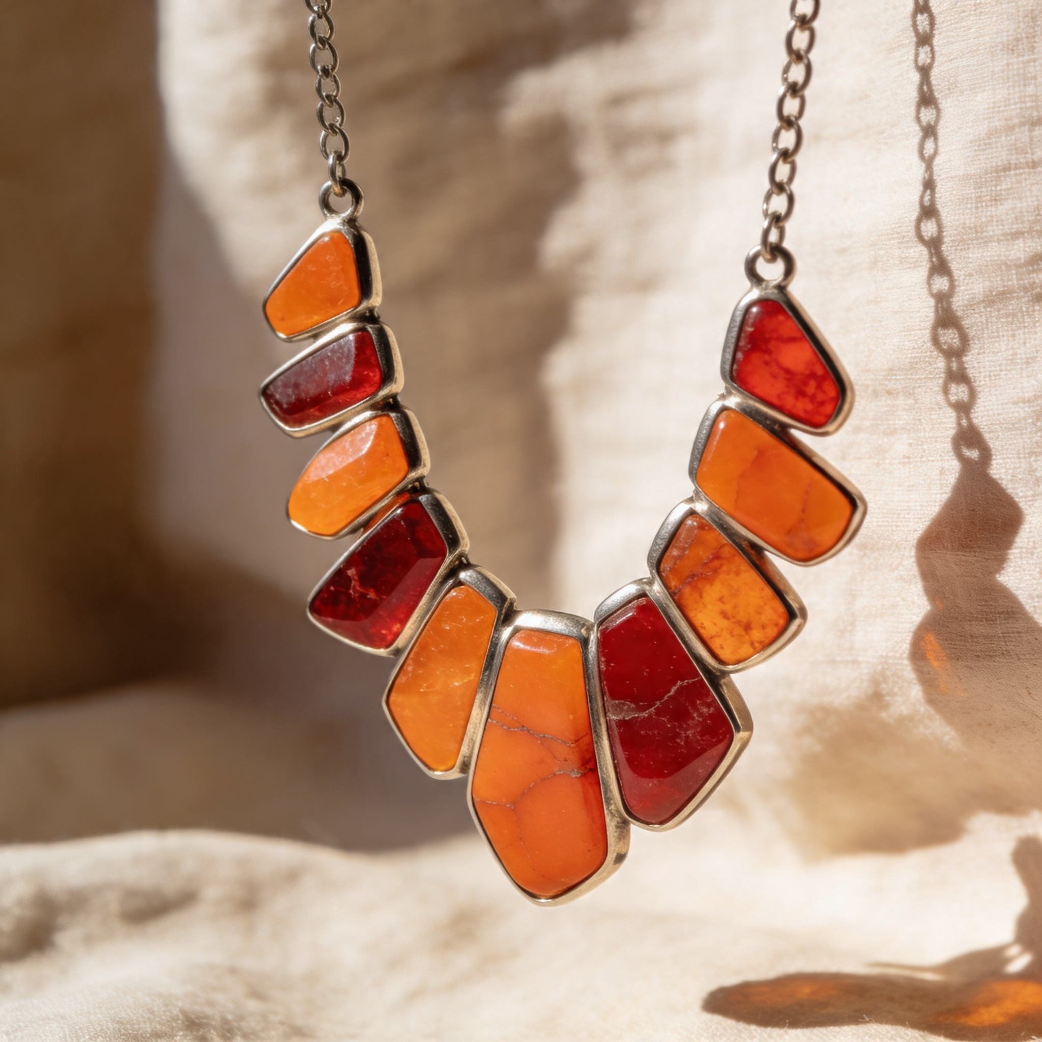 Collier fin en acier et pierre semi-précieuse — LUMARE